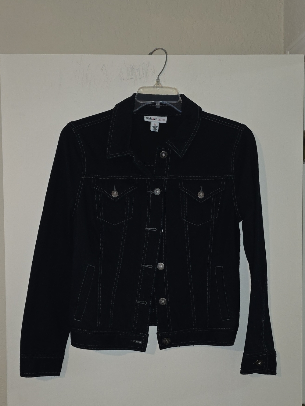 Style & Co. Denim Jacket with Contrast Stitching
